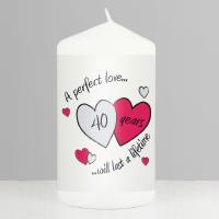 Perfect Love Ruby Anniversary Pillar Candle Extra Image 1 Preview
